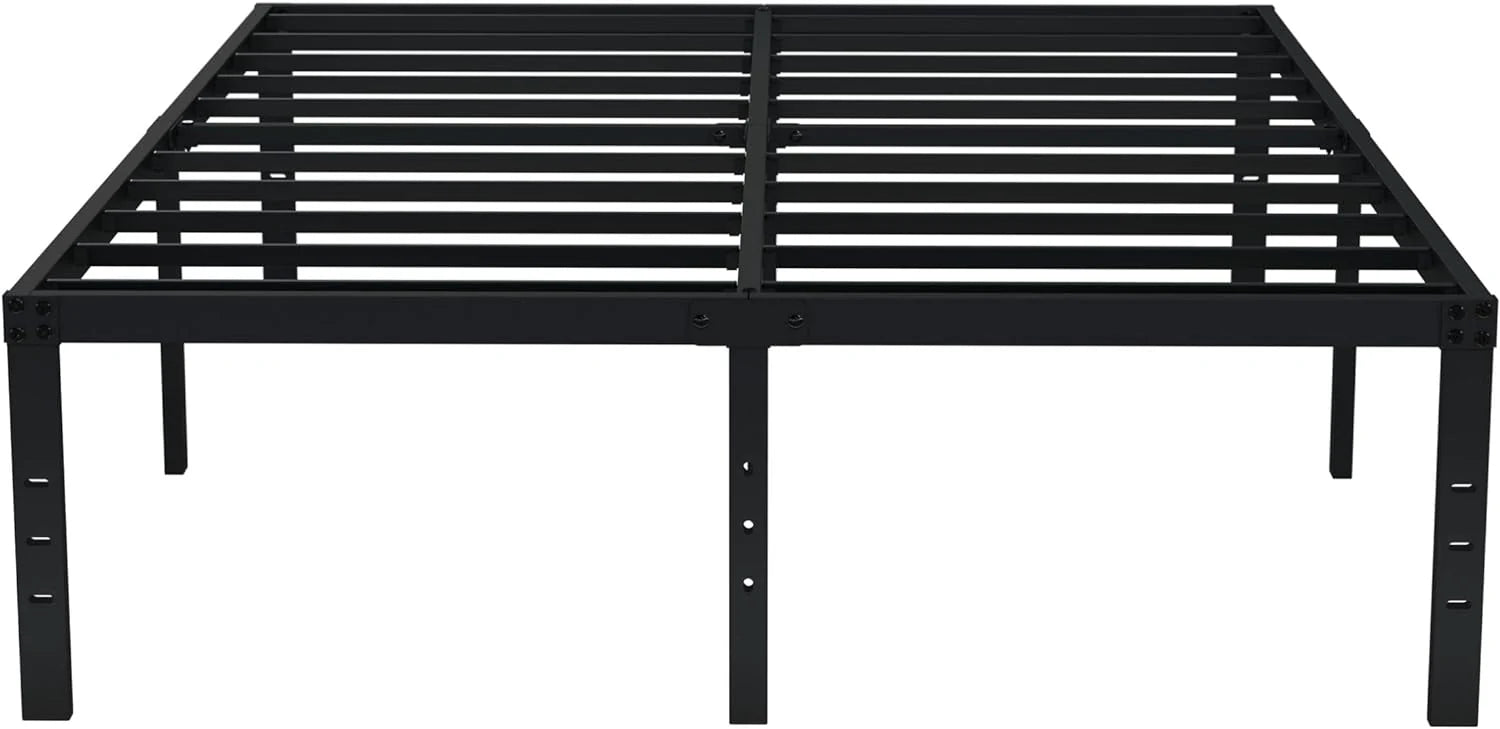 EMODA Queen Bed Frame No Box Spring Needed 18 Inch Heavy Duty Metal Tall Platform Bed Frame