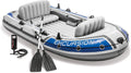 Excursion Inflatable Boat Series: Includes Deluxe 54in Boat Oars and High-Output Pump - SuperTough PVC - Adjustable Seats
