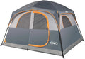 A 6-person waterproof and windproof portable family camping tent, with a double-layer structure, equipped with 1 mesh door