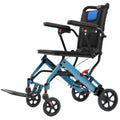 Ultra-Light Portable Folding Wheelchair, Travel-Friendly with Handbrake, 220 lbs Capacity, Ideal for Elderly & Children