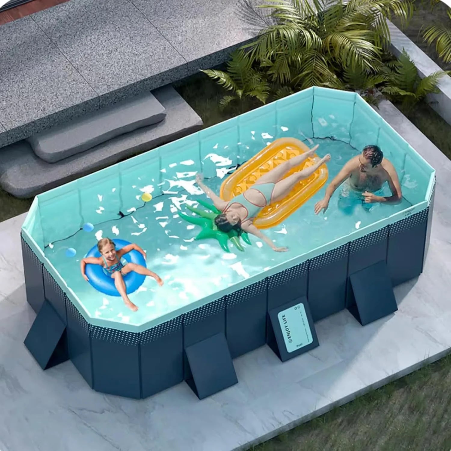 Pool Above Ground/Wood Frame Swimming Pools, 5feet/ 6foot/ 7ft/ 8ft/ 9ft/ 13ft Long Outdoor Mini Large Rectangular Pool for