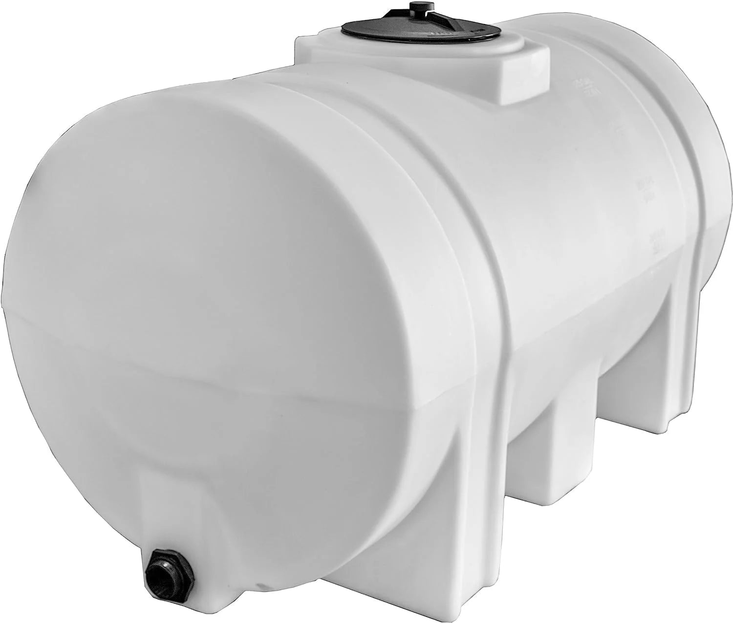 Horizontal Polyethylene Reservoir Water Tank with Legs, 550 Gallon, Made in the USA, Poly Tank for Water and Non-Flammable