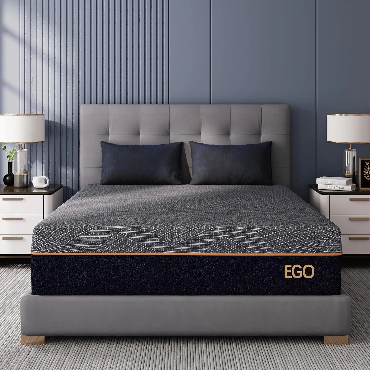 EGOHOME 14 Inch King Size Memory Foam Mattress for Back Pain, Cooling Gel Mattress Bed in a Box, Made in USA, CertiPUR-US