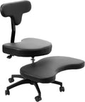 VIVO Cross-Legged Office Chair - Adjustable Height Floor Chair with Back Support for Yoga, Meditation, and ADHD (Black