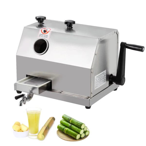 Manual Sugar Cane Juicer Machine, Sugar Cane Press with 3 Stainless Steel Drums and 2.4-inch Large Inlet, Sugarcane Juice