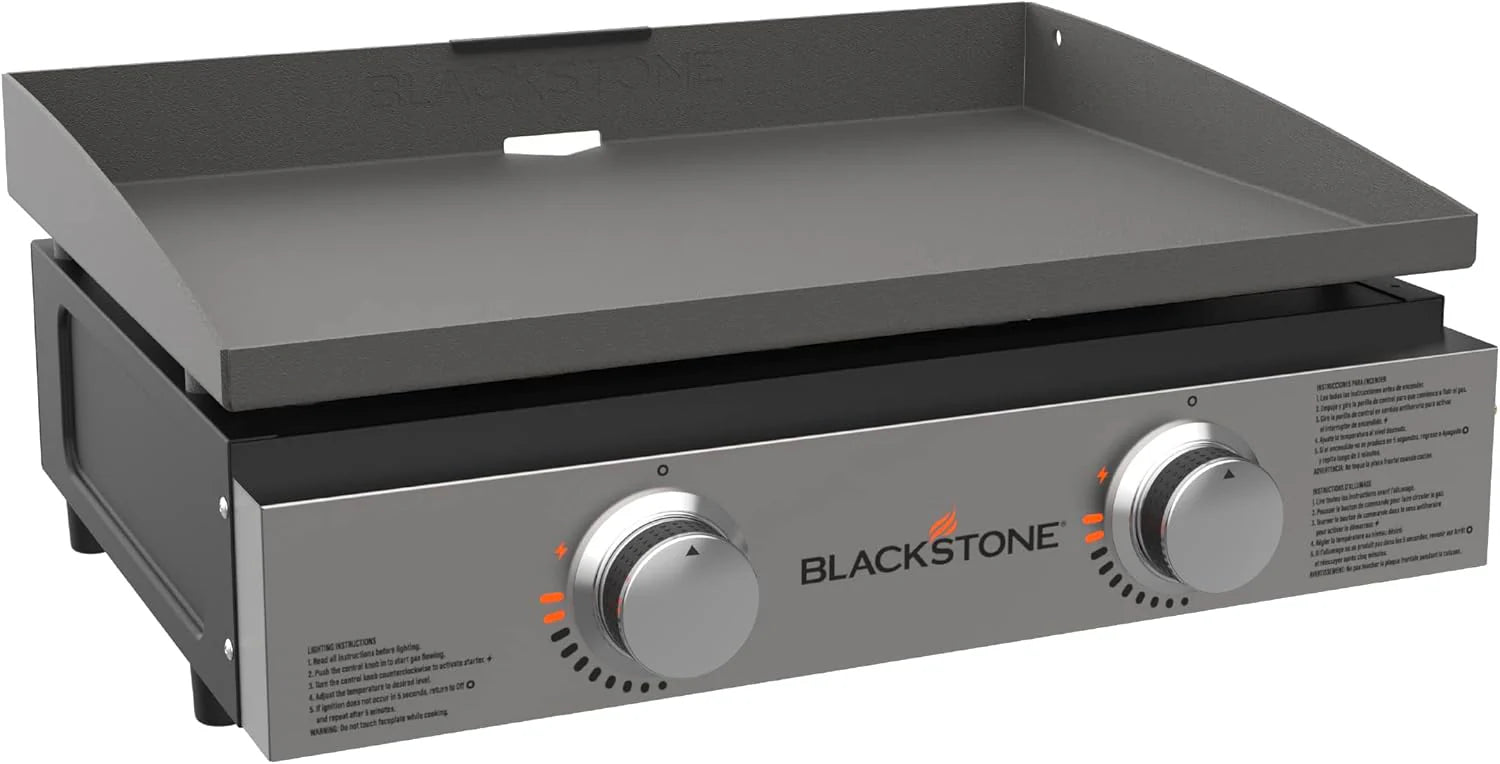 Blackstone 1666 22" Tabletop Griddle with Stainless Steel Faceplate, Powder Coated Steel, Black