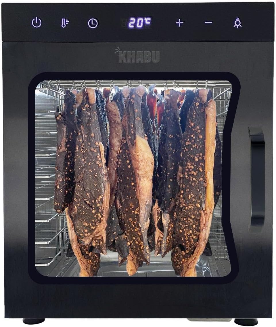 Large Stainless Steel Food Dehydrator 10 Trays 5 Hanging Rods, 2090°C