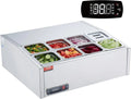 Refrigerated Condiment Prep Station, 135 W Countertop Refrigerated Condiment Station, with 2 1/3 Pans & 4 1/6 Pans, 304