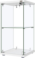 4 Layers 15.7''W x 15.7''D x 62.6''H Glass Display Cabinet Countertop Showcase with Lock, 5mm Tempered Glass 25mm MDF Base