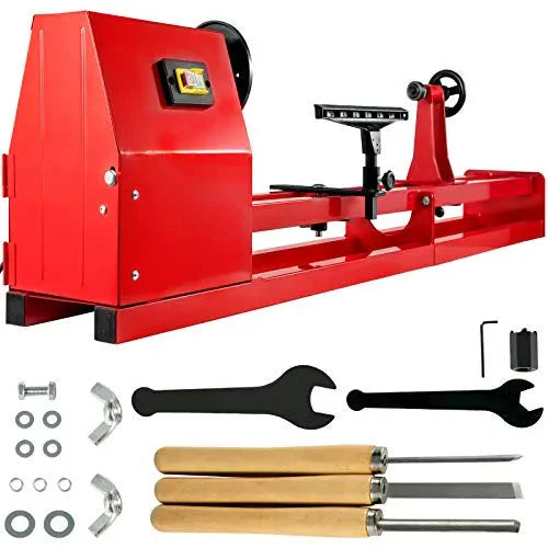 Mophorn Wood Lathe 14" x 40", Benchtop Wood Lathe with 3 Chisels