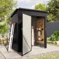 6.2x4 FT Shed Outdoor Storage Shed Metal Garden Shed with Lockable Doors & Slooping Roof Tool Shed Bike Shed for Backyard