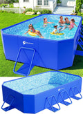 Foldable Pool, Large Non-Inflatable Swimming Pool For Kids,Adult Collapsible Pools Hard Plastic Shell, Oversized