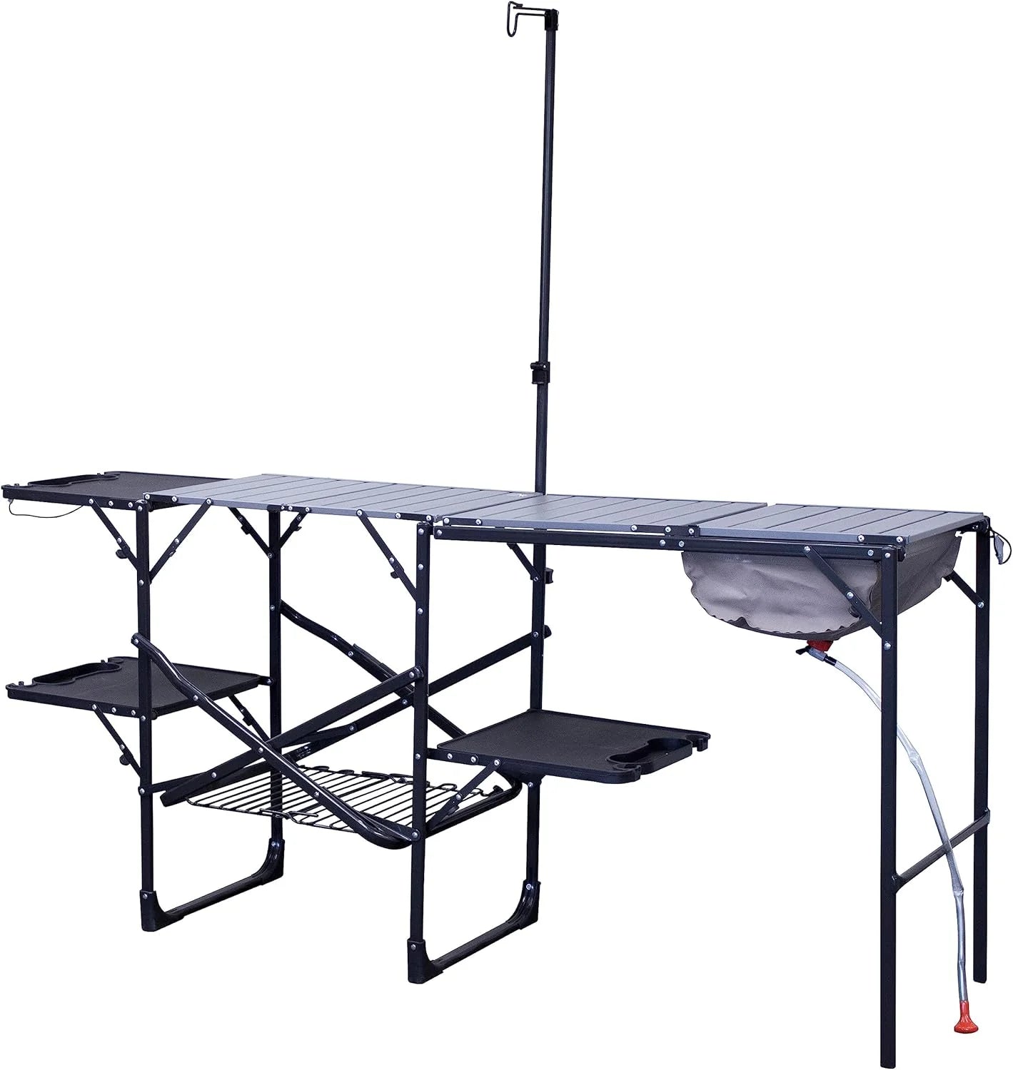 GCI OUTDOOR Master Cook Station | Portable Folding Kitchen Table with Soft Shell Sink, Heat Resistant Tabletop & Telescoping
