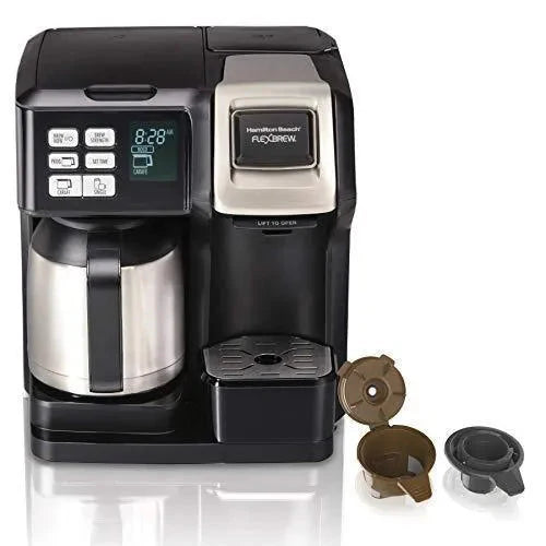 Hamilton Beach FlexBrew Thermal Coffee Maker, Single Serve & Full Pot, Compatible with K-Cup Pods or Grounds, Programmable