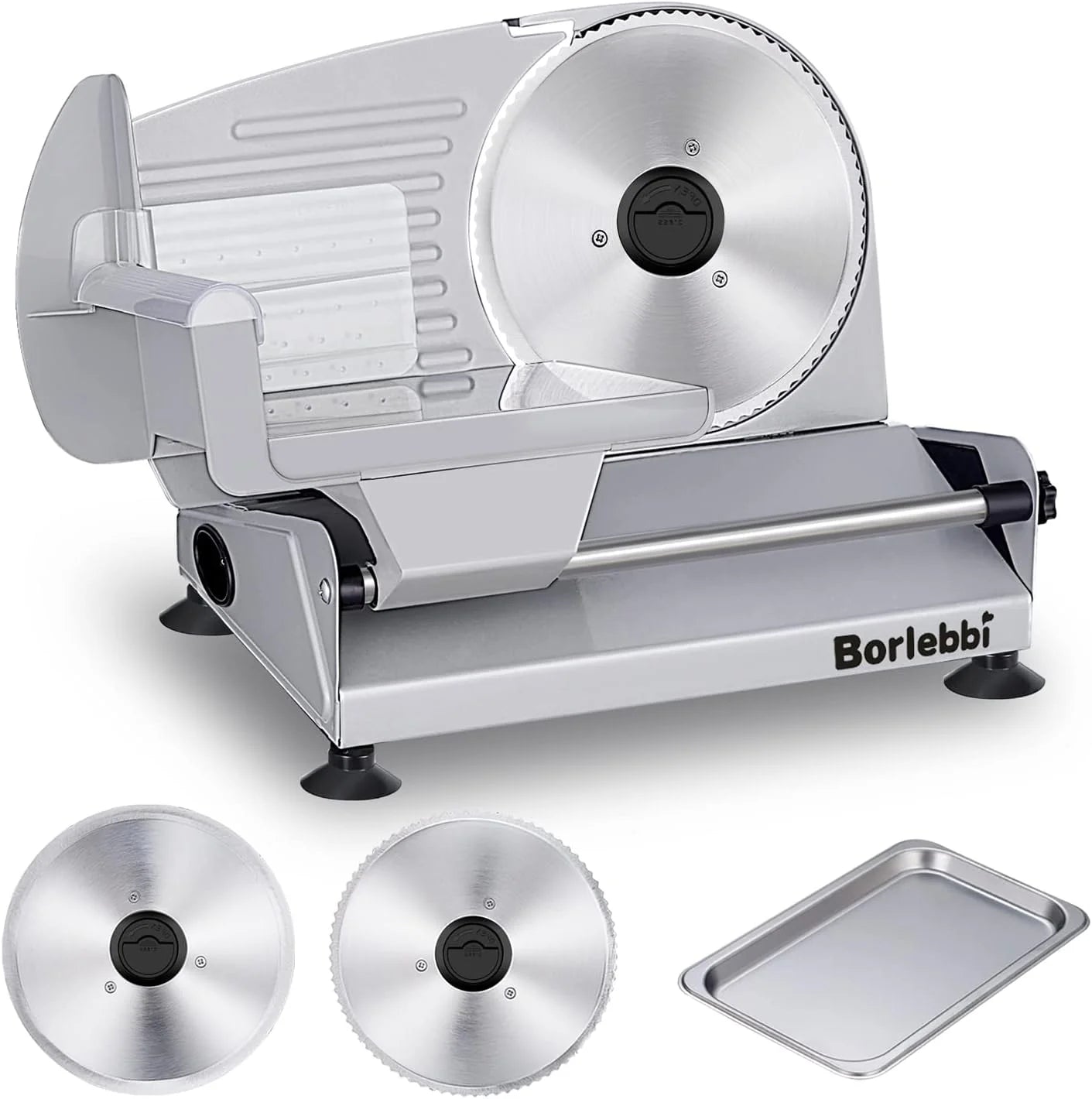 Meat Slicer, 200W Electric Food Slicer with Two Removable 7.5"Stainless Steel Blades
