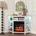 Electric Fireplace TV Console APP Control, LED Lights, Adjustable Shelves (Black, up to 50" TV)