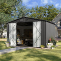 5x2.7 FT Outdoor Metal Storage Shed - Durable Water-Resistant Galvanized Steel, Sloping Roof Design, Lockable Door - Ideal