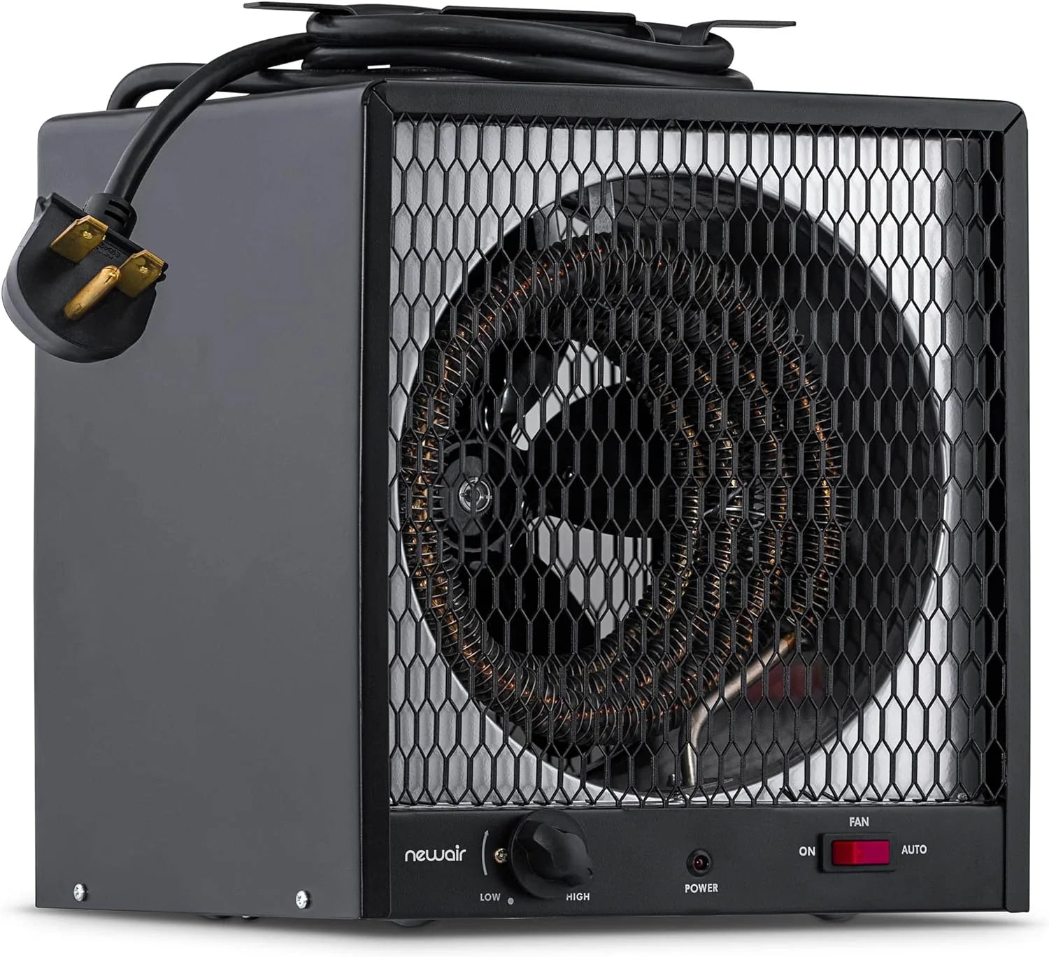 240v Portable Electric Garage Heater, Industrial Strength with Internal Thermostat and Carrying Handle, Heats 600 sq. ft