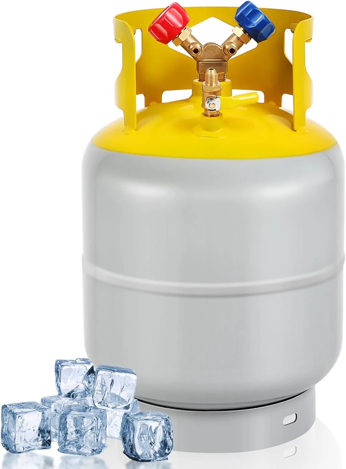 30 LB Refrigerant Recovery Tank for R12, R22, R134A, R410A Refrigerant with 1/4 SAE Y-Valve Liquid/Vapor Reclaim Tank AC