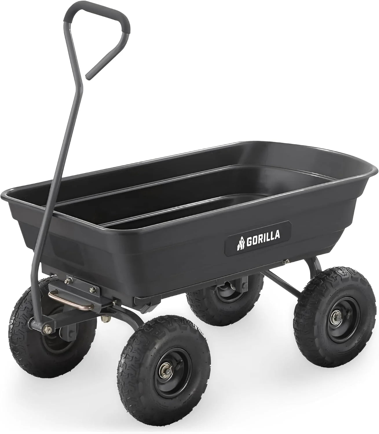 Heavy-duty multi-purpose garbage transfer cart garden cart, equipped with pneumatic tires, capacity 4 cubic feet - 600 pounds