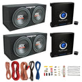 MTX TNE212D 12" Subwoofer (2 Pack) Monoblock Amplifier (2 Pack) Amp Wire Kit