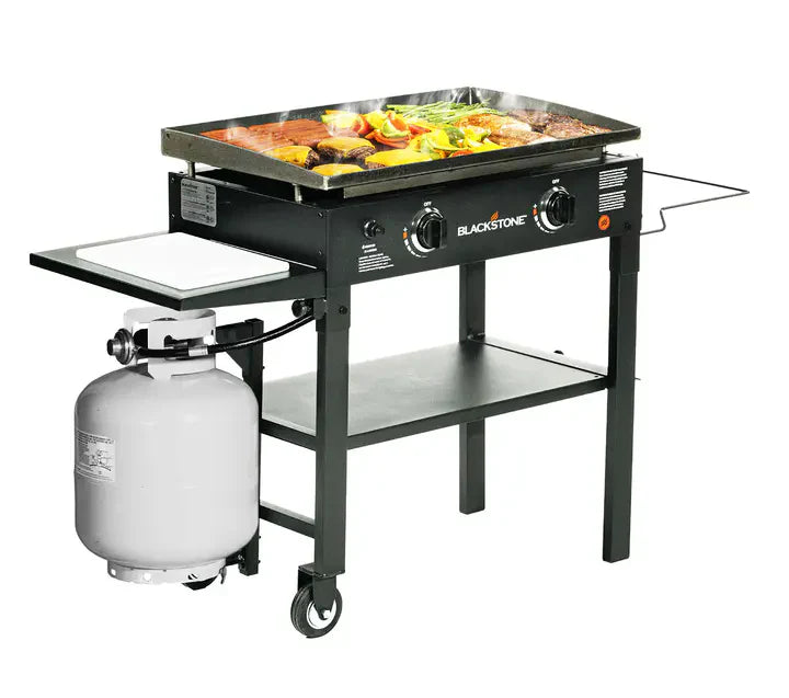Blackstone 1853 Flat Top Gas Grill 2 Burner Propane Fuelled Rear Grease Management System 28" Outdoor Griddle Station for