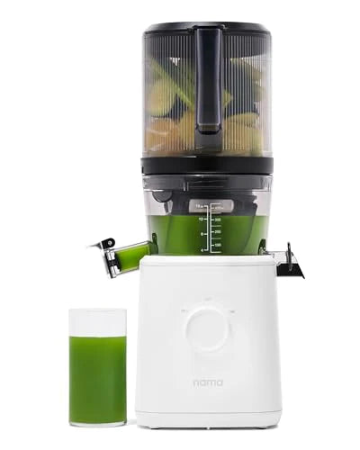 Nama J2 Cold Press Juicer Self Feeding for Hands Free Operation with Wide Mouth Hopper for Whole Recipe Loading, Zero Waste