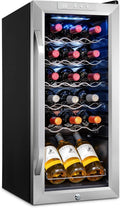 18 Bottle Compressor Wine Cooler Refrigerator w/Lock, Large Freestanding Wine Cellar For Red, White, Champagne or Sparkling