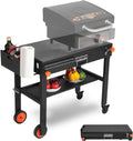 Portable Outdoor Grill Table, Folding Grill Cart Solid and Sturdy, Blackstone Griddle Stand Large Space, Blackstone Table