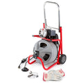 K-400 Drain Cleaning Snake Auger 120-Volt Drum Machine with C-32IW 3/8 in. x 75 ft. Cable 4-Piece Tool Set & Gloves 52363