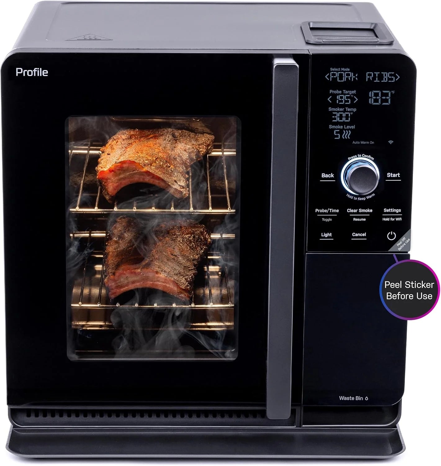Smart Indoor Pellet Smoker, with Active Smoke Filtration, 5 Smoke Control Settings, WiFi Connected, Electric, Countertop BBQ