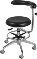 Medical Dental Stool Dentist Chair with 360 Degree Rotation Armrest PU Leather Assistant Stool Chair Height Adjustable Doctor