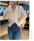 Women's Cream Button Down Knit Cardigan Long Sleeve V-Neck Casual Sweater