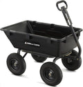Heavy Duty Poly Utility Dump Wagon Garden Cart w/Pneumatic Tires, 6 Cu Ft - 1200 lb Capacity Outdoor Wheelbarrow for Yard