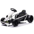 24V Go Kart for Kids 8-12, 300W*2 Motors, 9Ah Battery, 8MPH Speed, Music, Horn, 175lbs Max Load - White