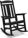Rocking Chair Outdoor, Weather Resistant Poly Plastic Rocker Chairs, 350lb Heavy Duty, Oversized Porch for Adult, High Back