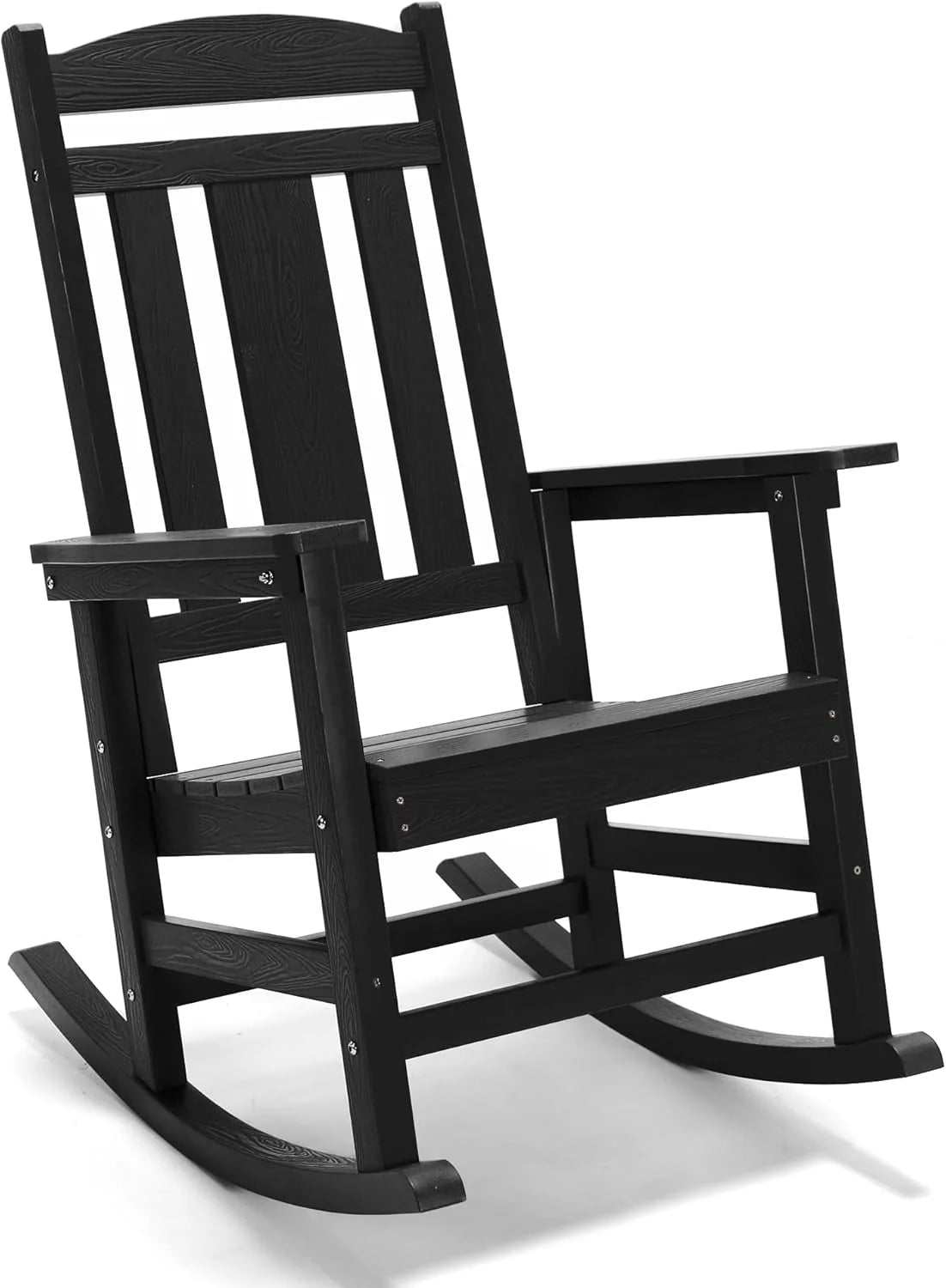 Rocking Chair Outdoor, Weather Resistant Poly Plastic Rocker Chairs, 350lb Heavy Duty, Oversized Porch for Adult, High Back
