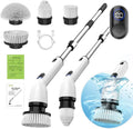 Electric Spin Scrubber, Full-Body IPX7 Waterproof Bathroom Scrubber with Power LCD Display, Adjustable Extension Handle
