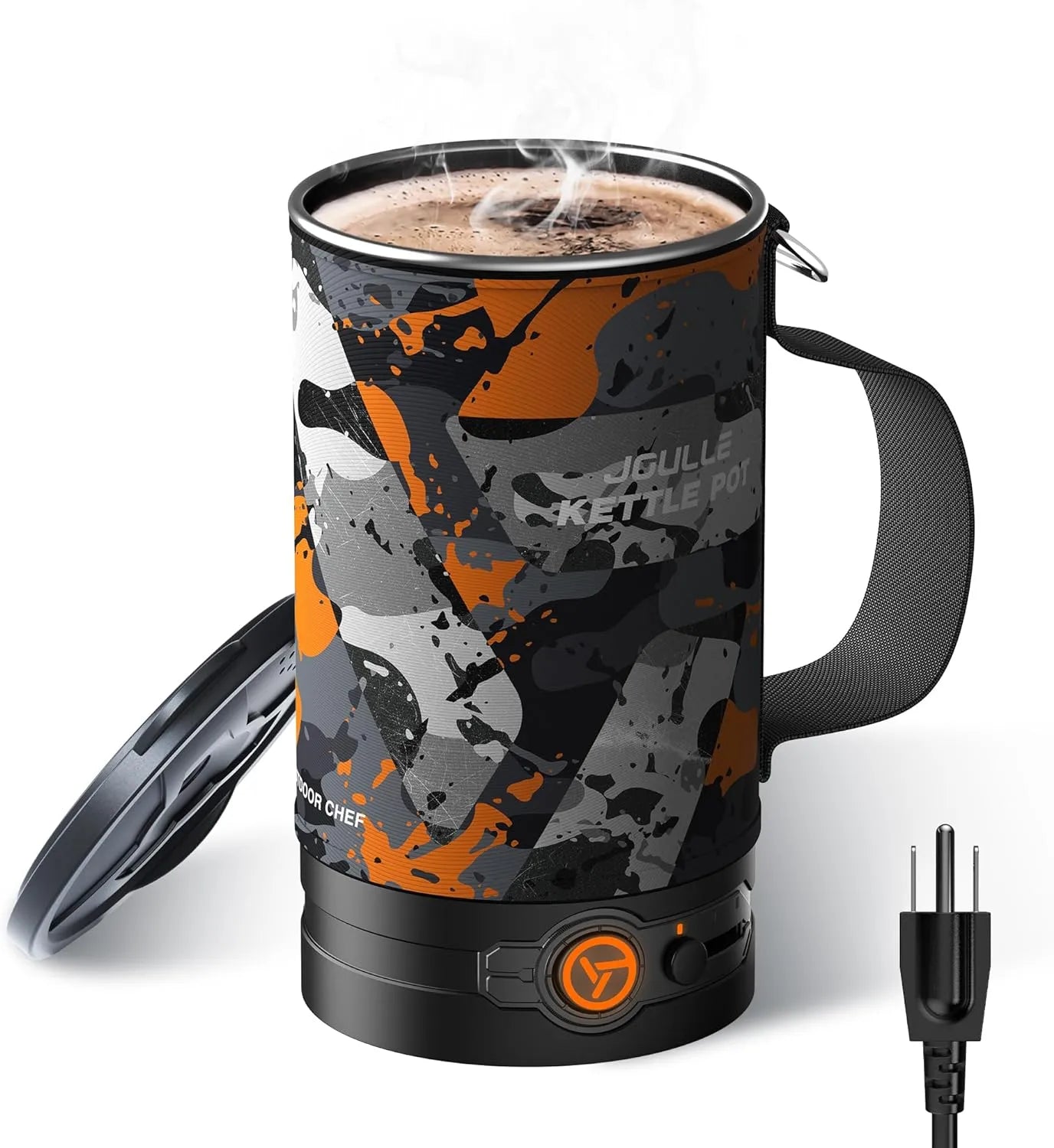 Electric Kettle, Multi-Functional Portable Travel Water Boiler Cooker, 30 oz Electric Kettle for Coffee, Cooking, Popcorn