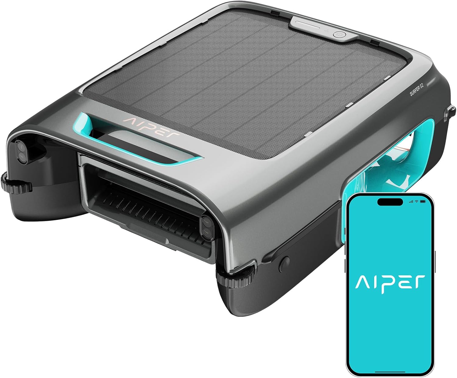 AIPER Surfer S2 Solar Pool Skimmer with APP Support, 24/7 Cleaning, Dual Charging Modes, Smart Obstacle Avoidance, Ideal for