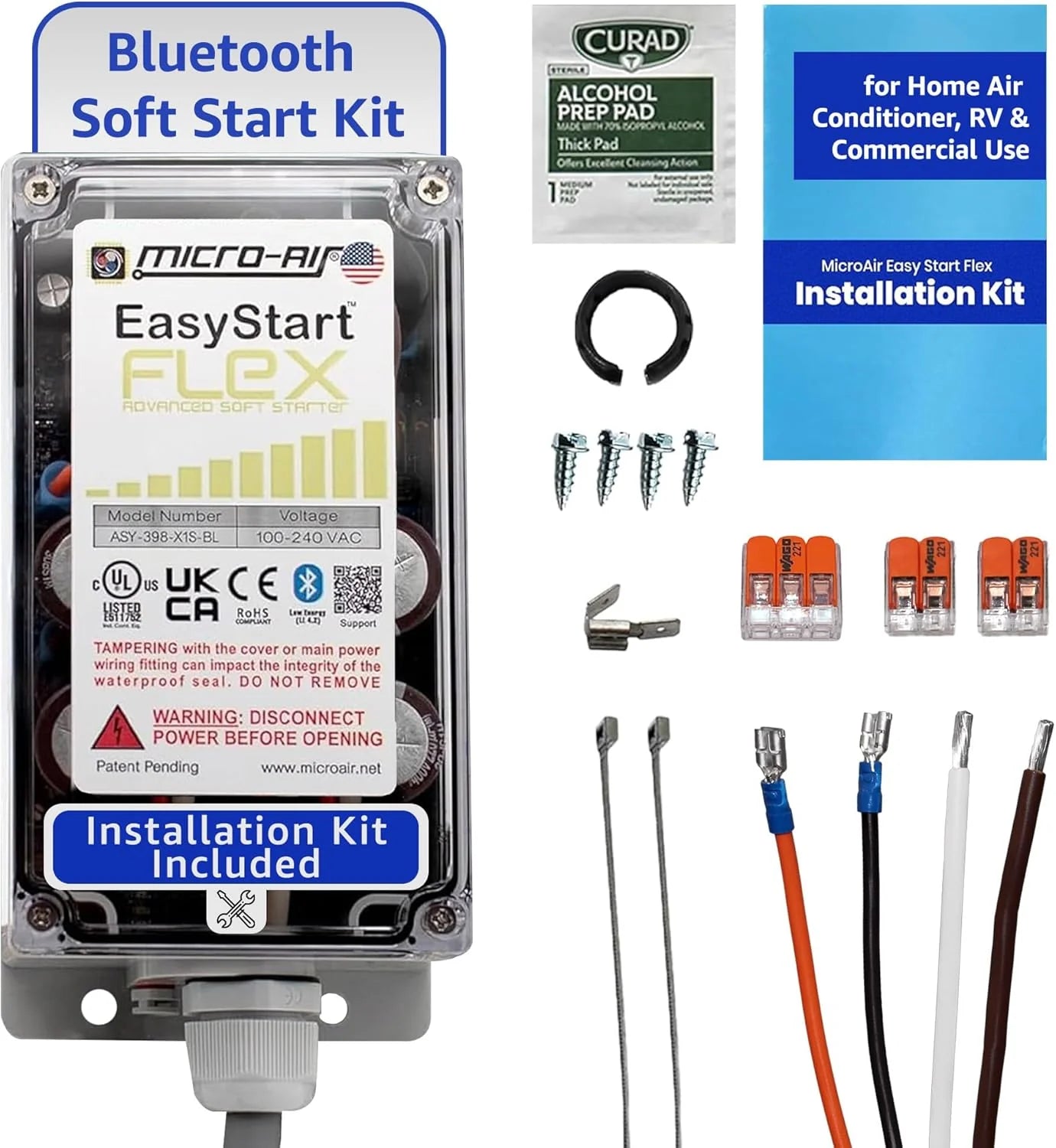 EasyStart FLEX 398 - Bluetooth Soft Start Kit for Home Air Conditioner, RV & Commercial Use, Works with Generators, Reduces