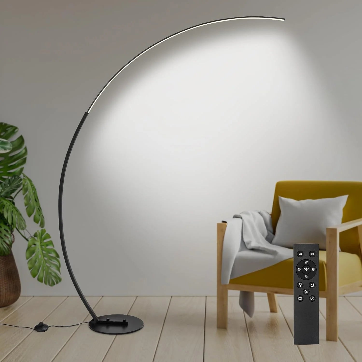 Adjustable RGBW LED Floor Lamp, Super Bright, Modern Standing Lamp with Remote, for Living Room Bedroom Office