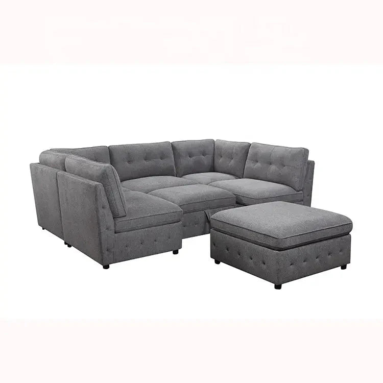6-Piece Modular Fabric Sectional