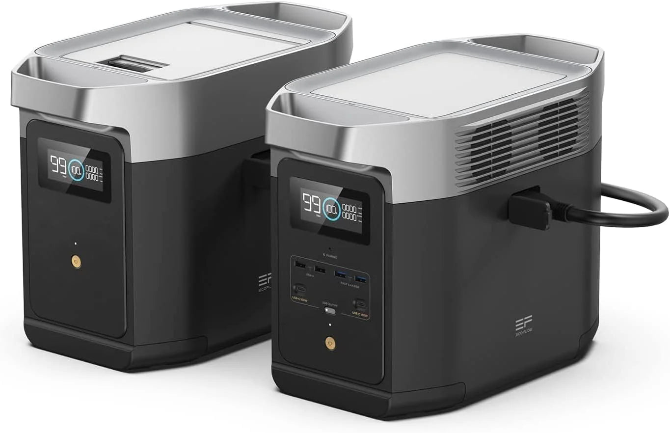 EF ECOFLOW Portable Power Station DELTA 2, 1024Wh LiFePO4 (LFP) Battery, 1800W AC/100W USB-C Output, Solar Generator(Solar