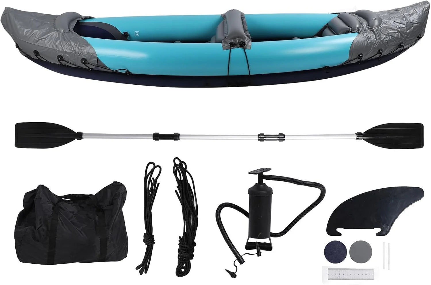 Human inflatable kayak, sunshade model, portable, sturdy and durable, suitable for anglers, rowers and rafters.