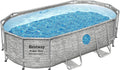 The robust steel swimming pool "Horizon Series II" - a 14 feet x 8 feet 2 inches x 39.5 inches outdoor above-ground pool