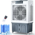 Evaporative Cooler, 2100CFM Air Cooler, 120°Oscillation Swamp Cooler with Remote Control, 24H Timer, 3 Wind Speeds for