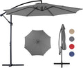9.8FT Offset Patio Umbrella Hanging Cantilever Umbrella Outdoor Sun Shade with Easy Tilt Adjustment, 8 Ribs, UV Protection