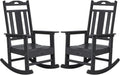 Outdoor Rocking Chairs Set of 2, HDPE All Weather Resistant Rocking Chair for Porch, Oversized Patio Rocker Chair for Adult