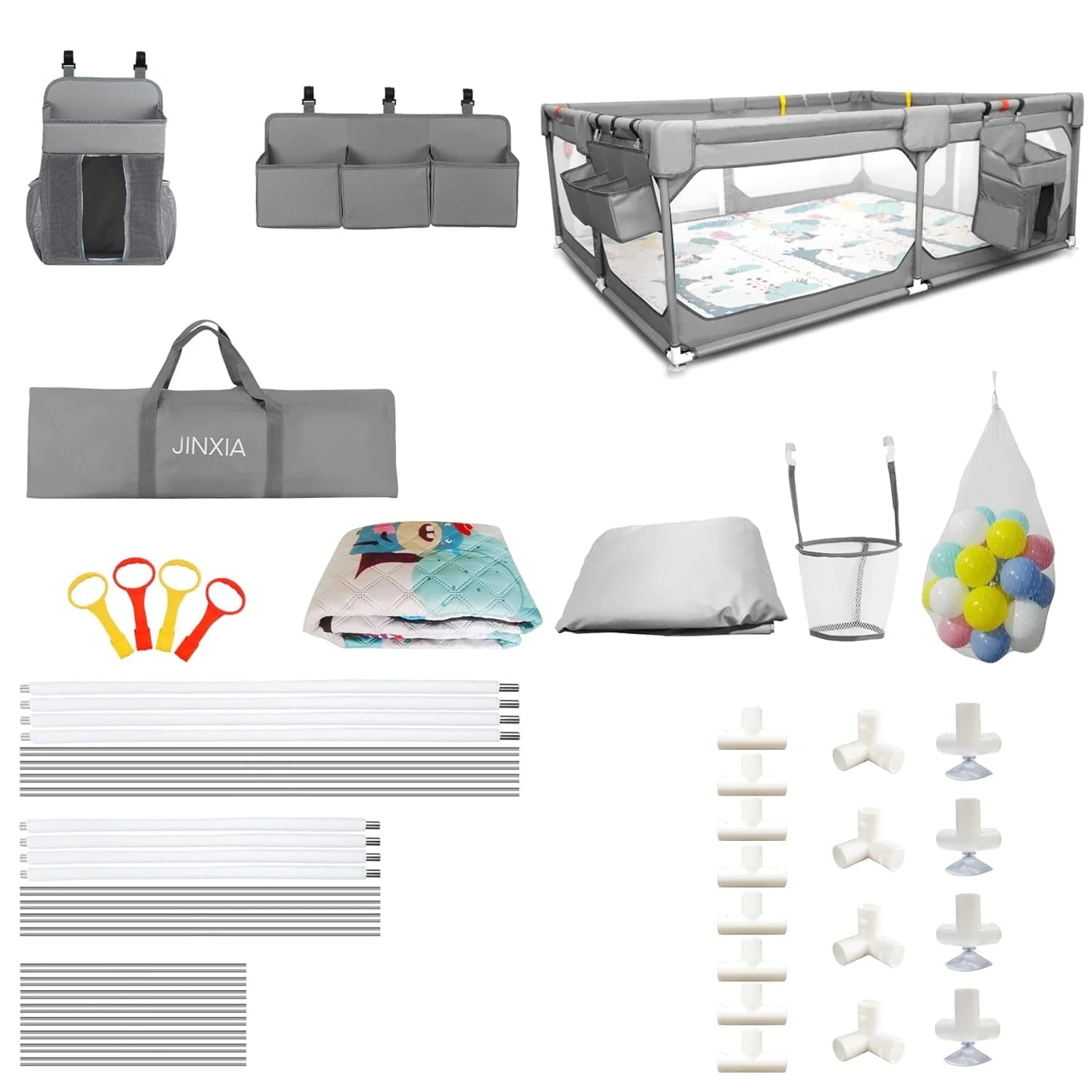 Baby Playpen with Mat 75"*59", Extra Large Playpen for Babies and Toddlers with Storage Bag, BPA-Free, Non-Toxic, Safe No